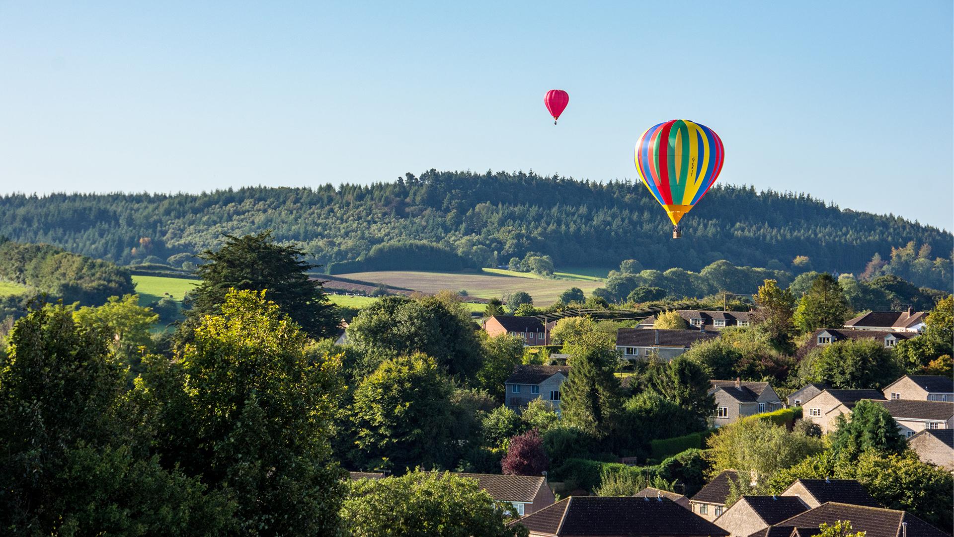 Balloons over St John's Close & Monmouth Hill